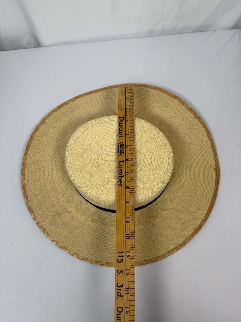 J. Tula Straw Boater Hat with Black Ribbon Band - Picture 5 of 7